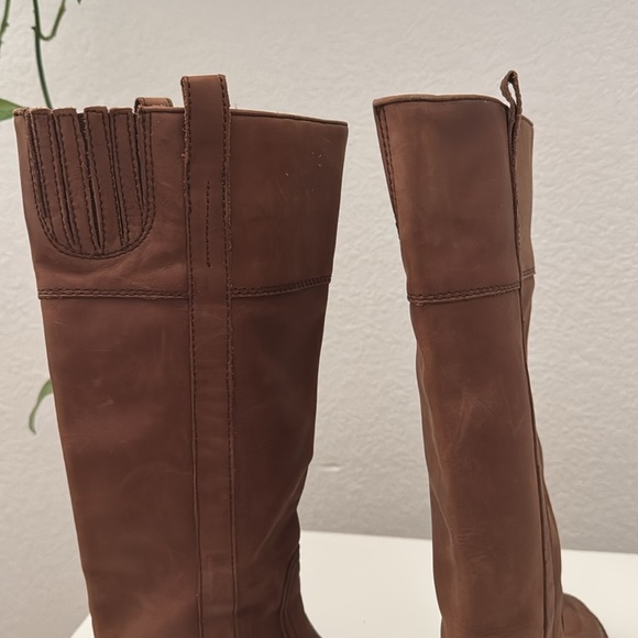 Halogen Leather Riding Boots Brown Tall Knee High Women’s Size 6 1/2B - Picture 5 of 13